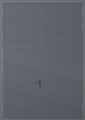 ВПМ EI-60 Ворота противопожарные металлические каркасные 2500х3500мм с калиткой без порога